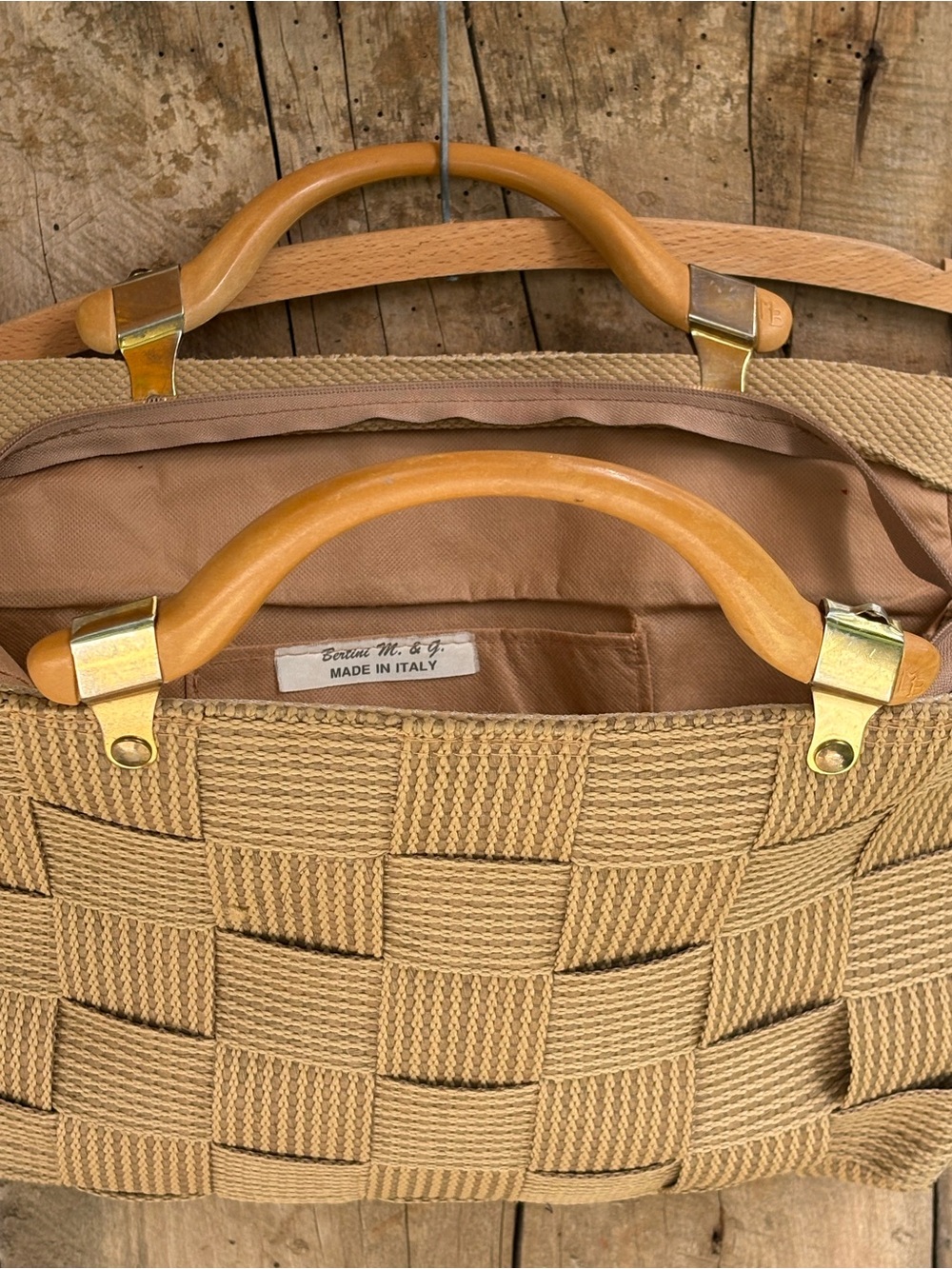 Vintage 70 s Woven HandBag Bertini M. & G. - Picture 2 of 9
